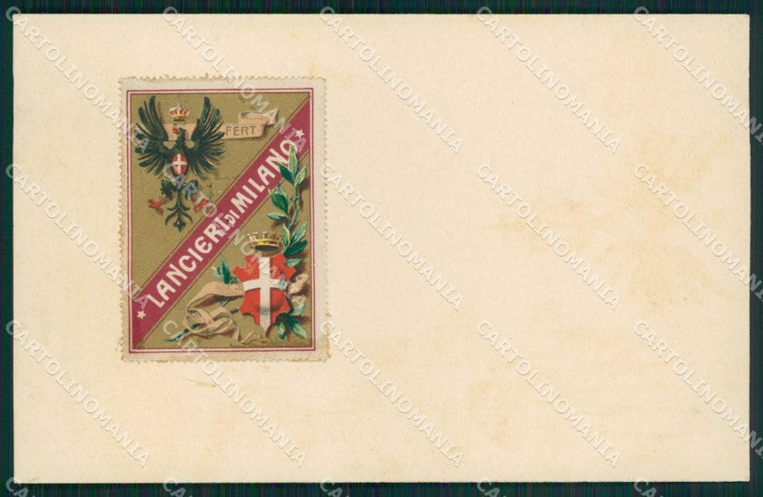Militari Reggimentali VII Lancieri di Milano cartolina XF2168 – fronte