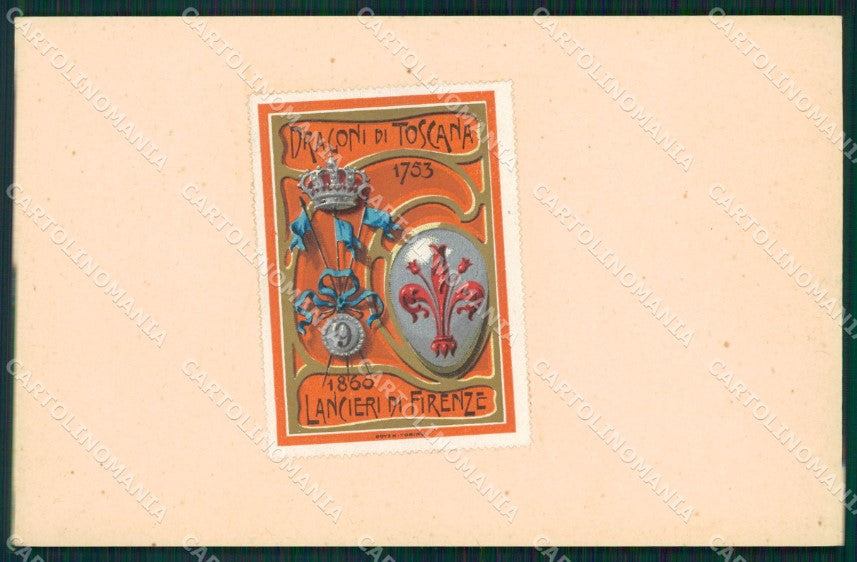 Militari Reggimentali IX Lancieri di Firenze Dragoni di Toscana cartolina XF2193 – fronte