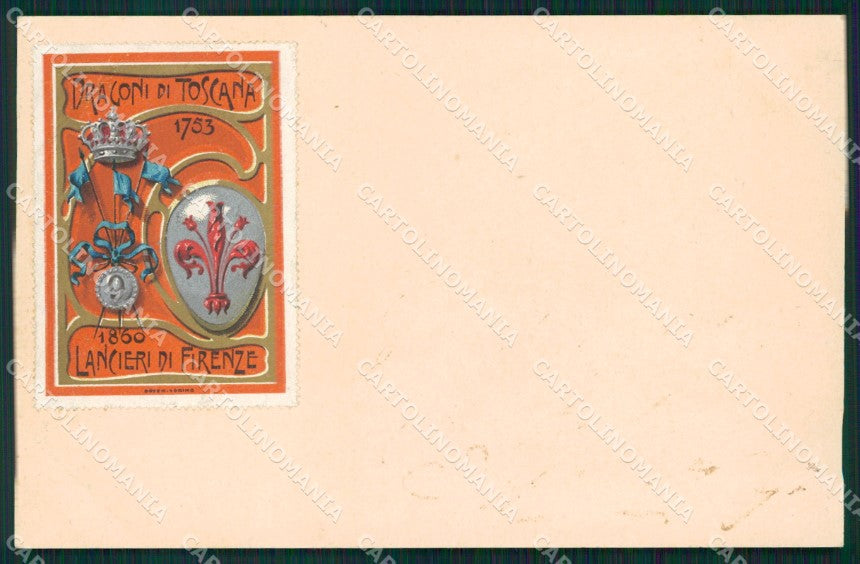 Militari IX Lancieri di Firenze Dragoni di Toscana ABRASA cartolina XF2194 – fronte