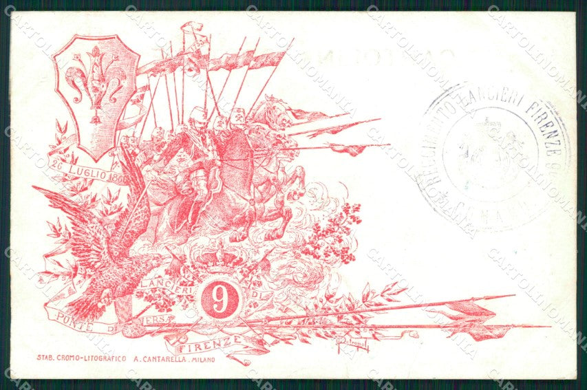 Militari Reggimentali IX Lancieri di Firenze Petropoli cartolina XF2215 – fronte