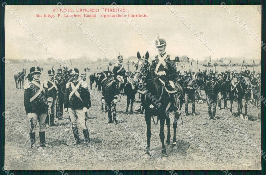 Militari Reggimentali IX Lancieri di Firenze Roma cartolina XF2226 – fronte