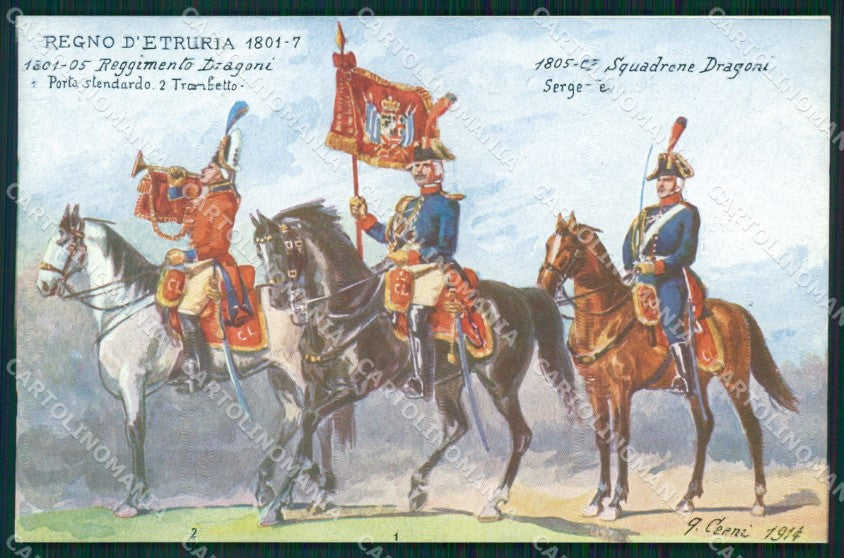 Militari Reggimentali IX Lancieri di Firenze Uniforme Cenni cartolina XF2228 – fronte