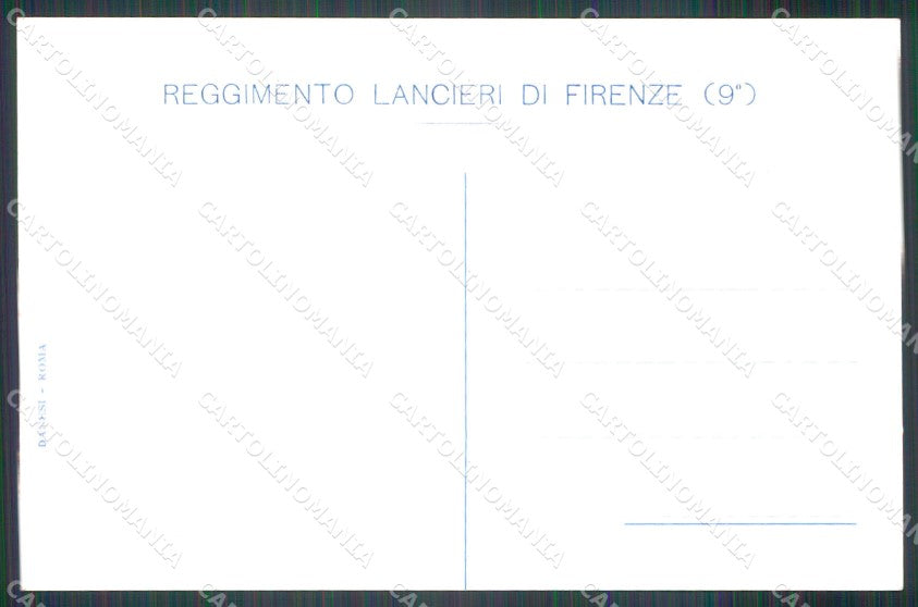 Militari Reggimentali IX Lancieri di Firenze Uniforme Cenni cartolina XF2228 – retro