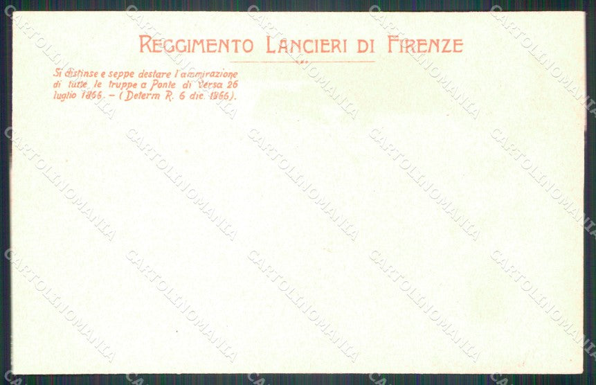 Militari Reggimentali IX Lancieri di Firenze Inno Spartito cartolina XF2229 – retro