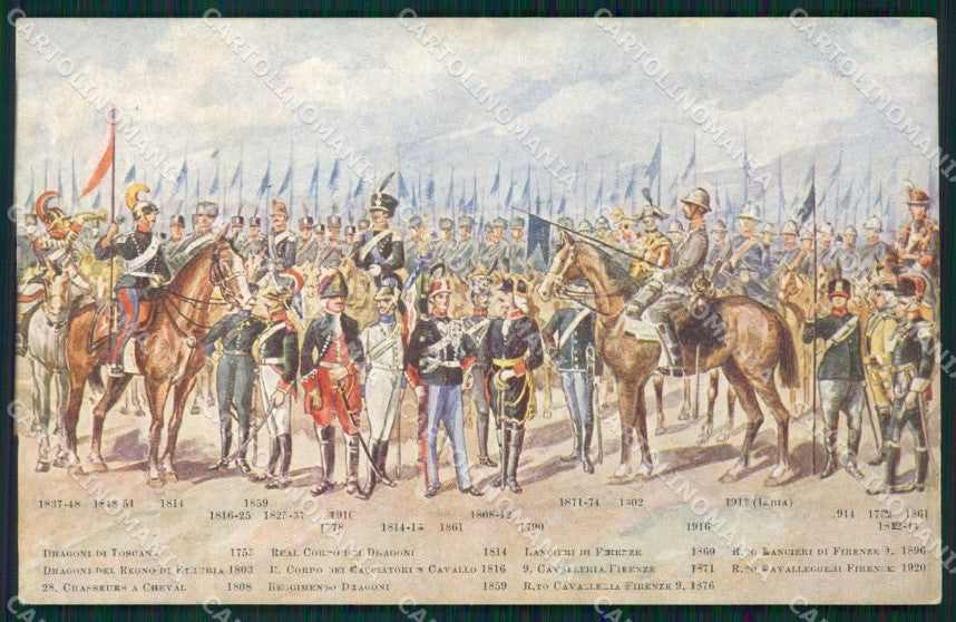 Militari Reggimentali IX Lancieri di Firenze PIEGHINA cartolina XF2231 – fronte