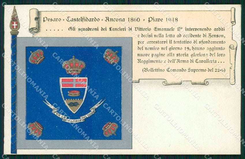 Militari Reggimentali X Lancieri di Vittorio Emanuele II cartolina XF2238 – fronte