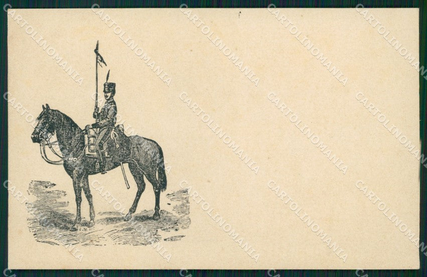Militari Reggimentali X Lancieri di Vittorio Emanuele II cartolina XF2244 – fronte