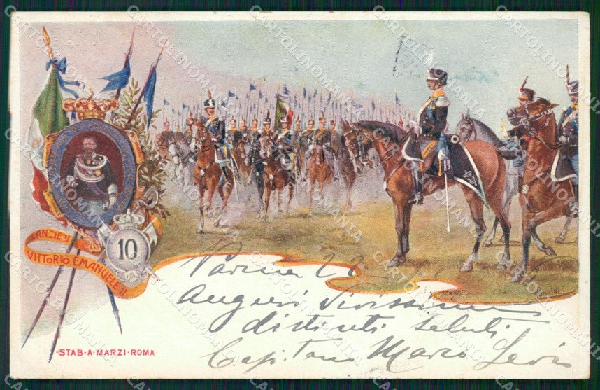 Militari Reggimentali X Lancieri Vittorio Emanuele II Rinaldi cartolina XF2250 – fronte