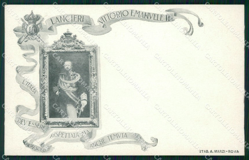 Militari Reggimentali X Lancieri di Vittorio Emanuele II Savoia cartolina XF2259 – fronte