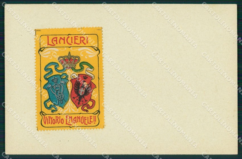 Militari Reggimentali X Lancieri di Vittorio Emanuele II cartolina XF2264 – fronte