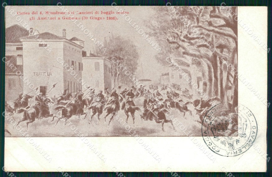 Militari XI Reggimento Cavalleggeri di Foggia Gazoldo Ippoliti cartolina XF2270 – fronte