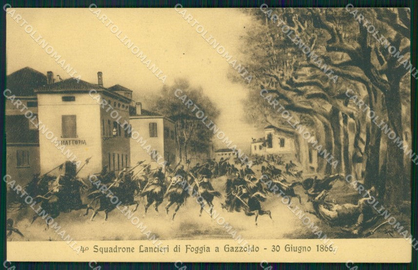 Militari XI Reggimento Cavalleggeri di Foggia Gazoldo cartolina XF2275 – fronte