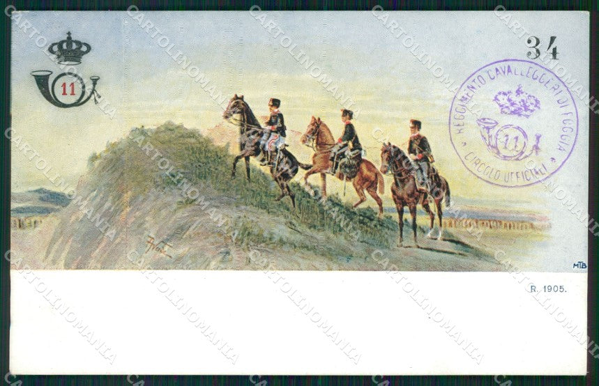 Militari XI Reggimento Cavalleggeri di Foggia serie 34 cartolina XF2284 – fronte
