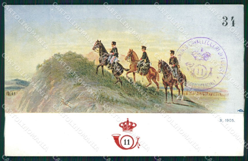Militari XI Reggimento Cavalleggeri di Foggia serie 34 cartolina XF2285 – fronte