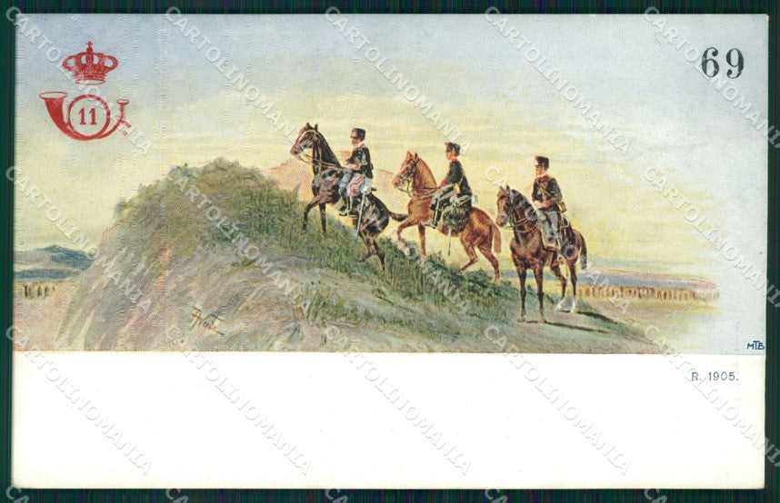 Militari XI Reggimento Cavalleggeri di Foggia serie 69 cartolina XF2287 – fronte