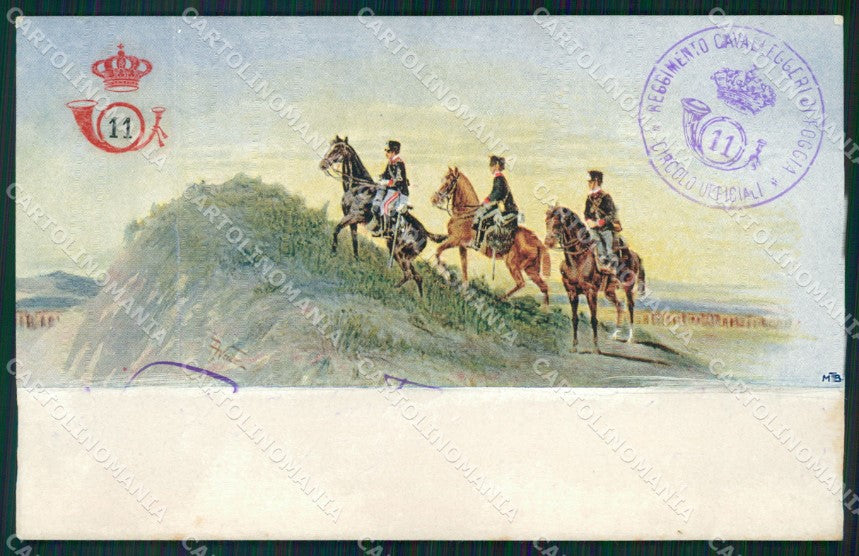 Militari Reggimentali XI Reggimento Cavalleggeri Foggia ABRASA cartolina XF2290 – fronte