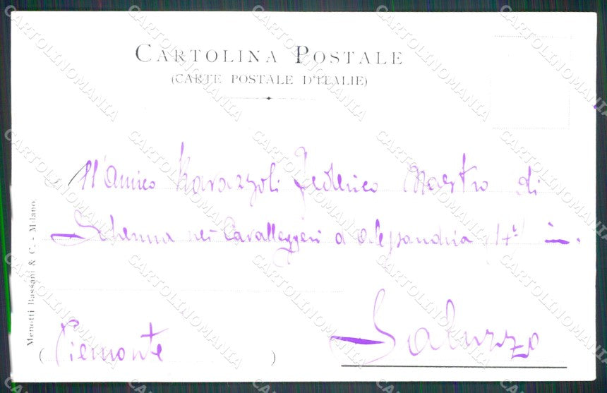 Militari Reggimentali XI Reggimento Cavalleggeri Foggia ABRASA cartolina XF2290 – retro