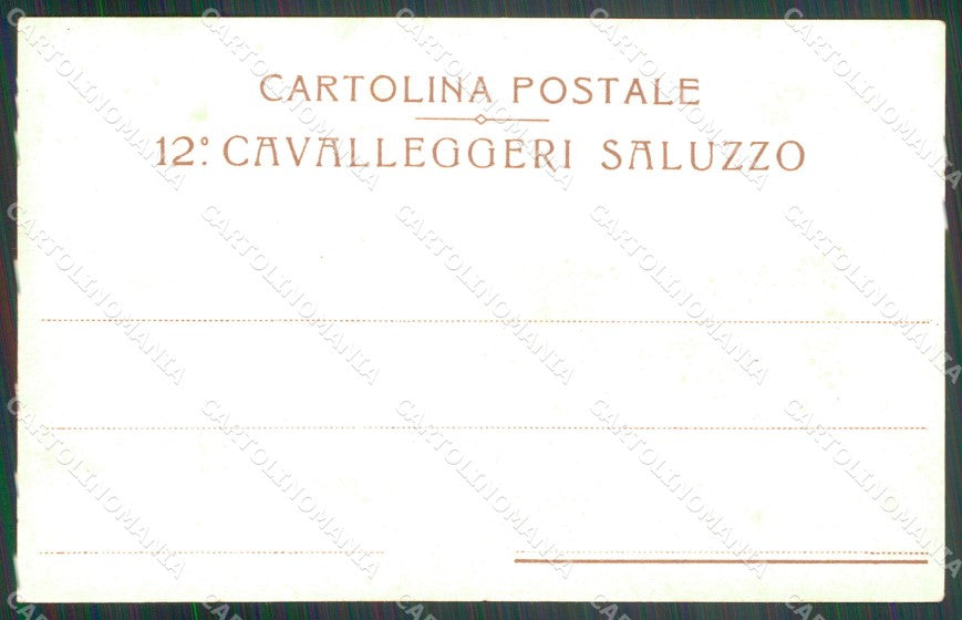 Militari Reggimentali XII Reggimento Cavalleggeri di Saluzzo cartolina XF2304 – retro