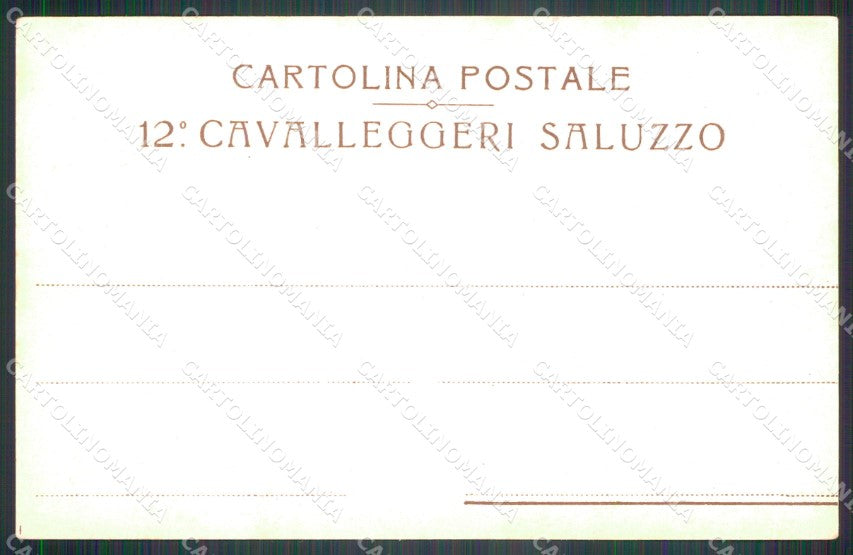 Militari Reggimentali XII Reggimento Cavalleggeri di Saluzzo cartolina XF2313 – retro