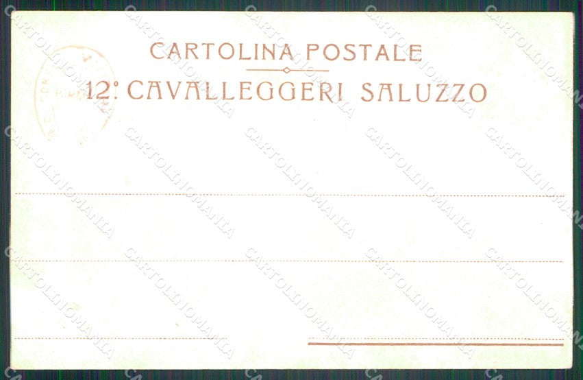 Militari Reggimentali XII Reggimento Cavalleggeri di Saluzzo cartolina XF2314 – retro