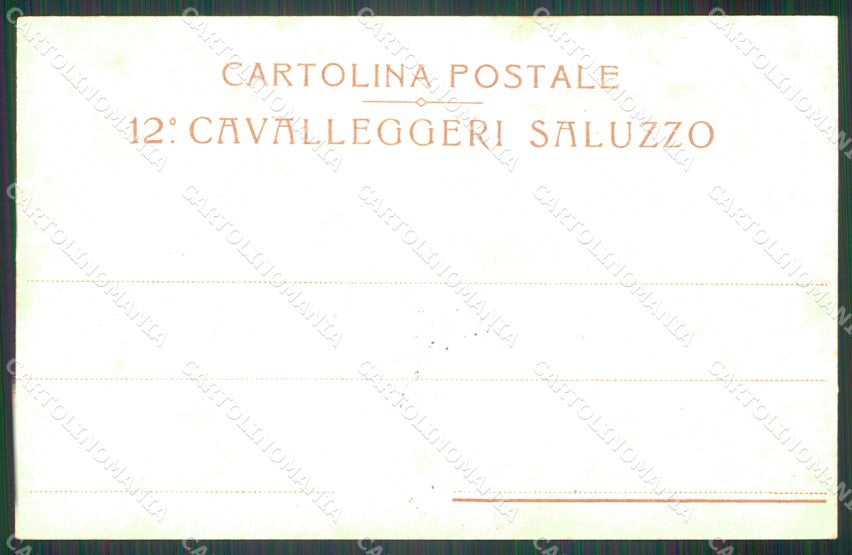 Militari Reggimentali XII Reggimento Cavalleggeri di Saluzzo cartolina XF2317 – retro