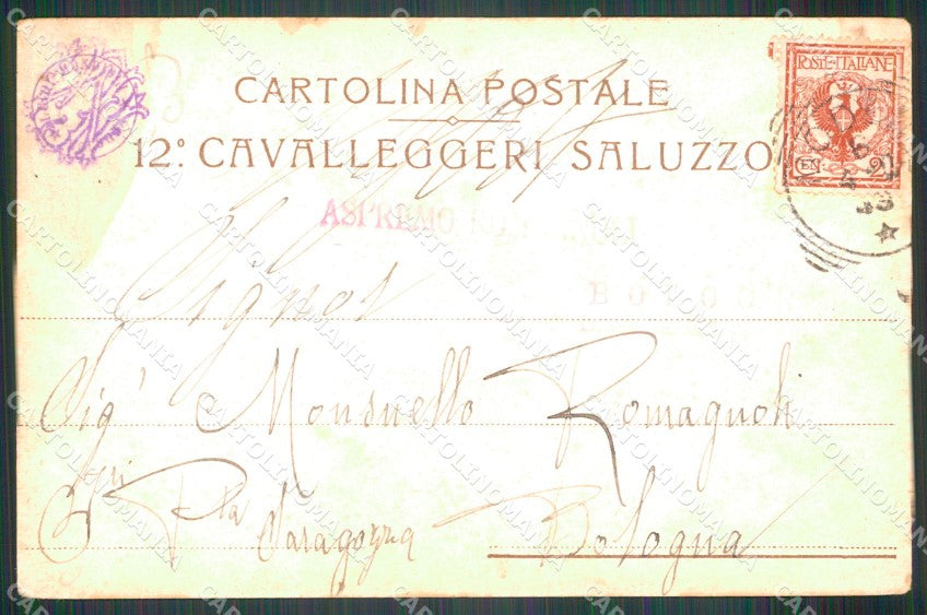 Militari Reggimentali XII Reggimento Cavalleggeri di Saluzzo cartolina XF2319 – retro