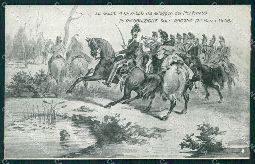 Militari XIII Cavalleggeri di Monferrato Agogna Torrente cartolina XF2336 – fronte