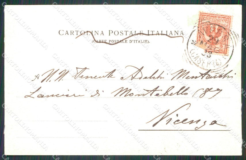 Militari XIII Cavalleggeri di Monferrato Montebello ABRASA cartolina XF2344 – retro