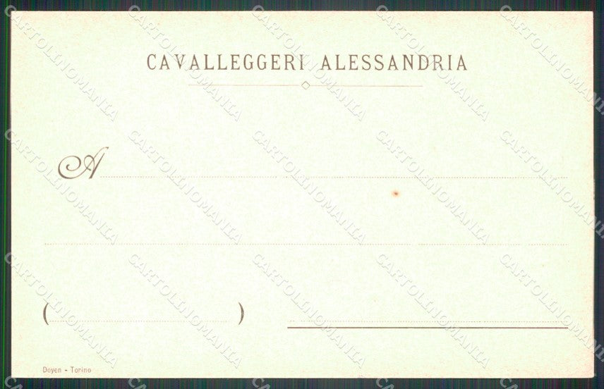 Militari XIV Reggimento Cavalleggeri Alessandria I Comandante cartolina XF2351 – retro