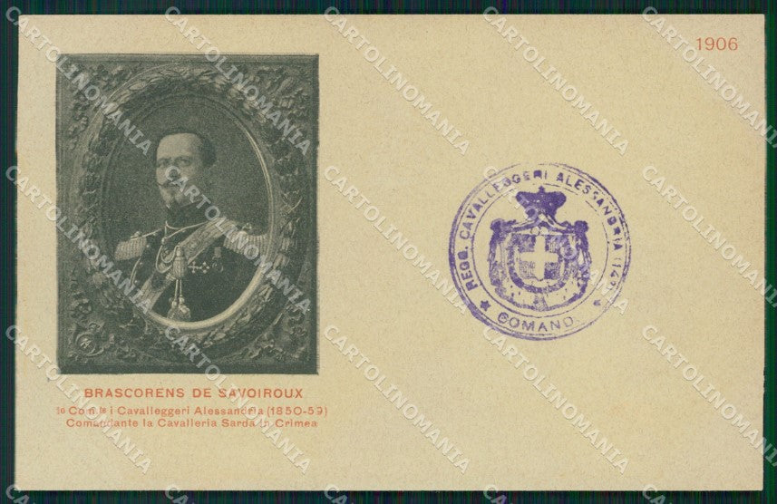 Militari XIV Reggimento Alessandria Cavalleria Sarda Crimea cartolina XF2357 – fronte