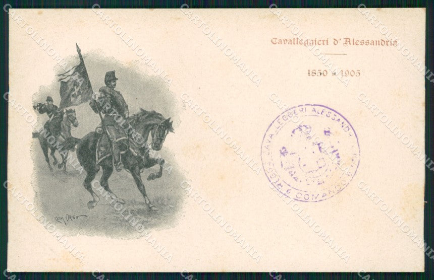 Militari XIV Reggimento Cavalleggeri di Alessandria Origo cartolina XF2367 – fronte