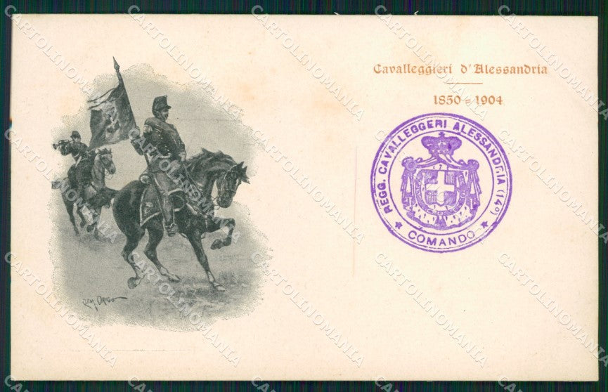 Militari XIV Reggimento Cavalleggeri di Alessandria Origo cartolina XF2368 – fronte
