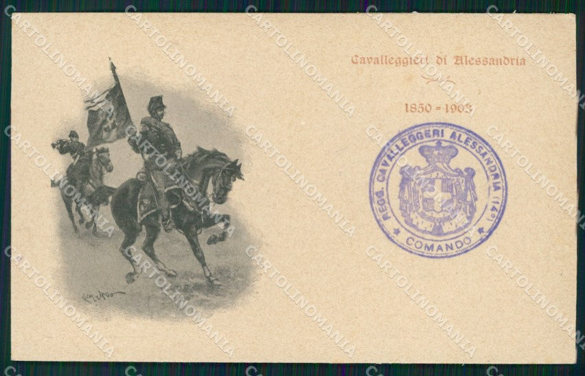 Militari XIV Reggimento Cavalleggeri di Alessandria Origo cartolina XF2370 – fronte
