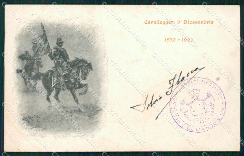 Militari XIV Reggimento Cavalleggeri di Alessandria Origo FORO cartolina XF2372 – fronte