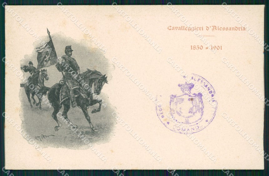 Militari XIV Reggimento Cavalleggeri di Alessandria Origo cartolina XF2373 – fronte