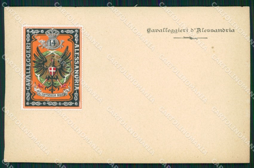 Militari XIV Reggimento Cavalleggeri di Alessandria cartolina XF2376 – fronte
