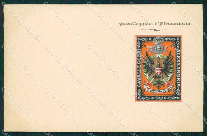 Militari XIV Reggimento Cavalleggeri di Alessandria cartolina XF2378 – fronte