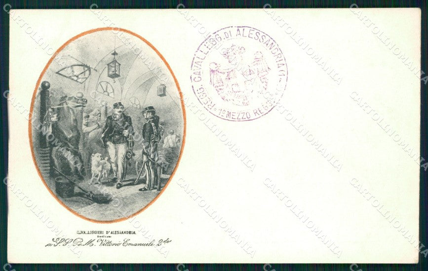 Militari XIV Reggimento Cavalleggeri di Alessandria cartolina XF2387 – fronte