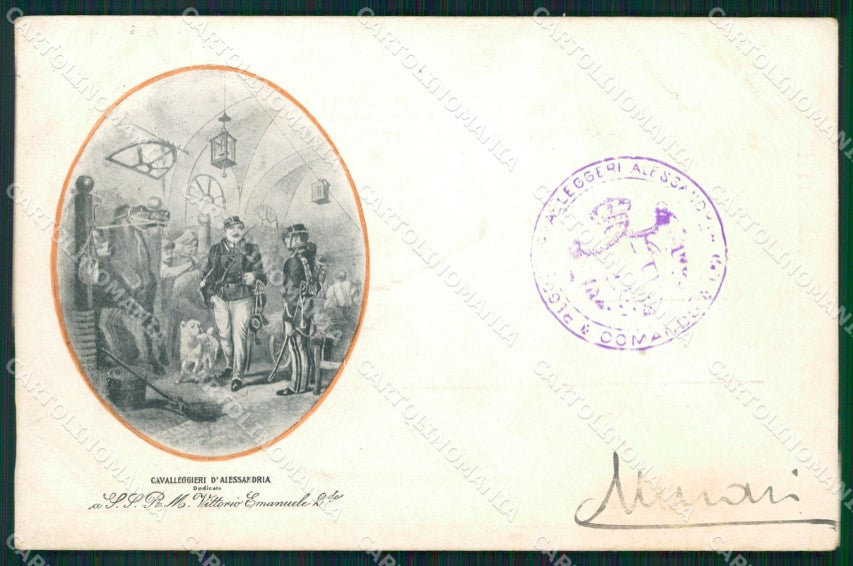 Militari XIV Reggimento Cavalleggeri di Alessandria cartolina XF2391 – fronte