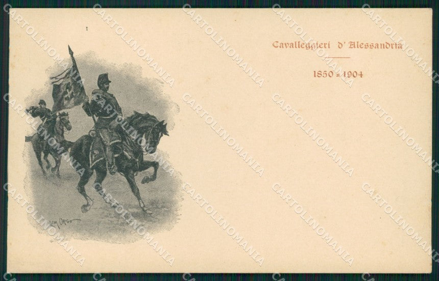 Militari XIV Reggimento Cavalleggeri di Alessandria Origo 1904 cartolina XF2409 – fronte
