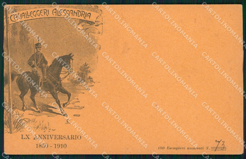 Militari XIV Reggimento Cavalleggeri di Alessandria 72/100 cartolina XF2412 – fronte