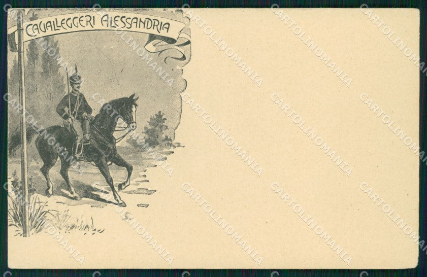 Militari XIV Reggimento Cavalleggeri di Alessandria cartolina XF2414 – fronte