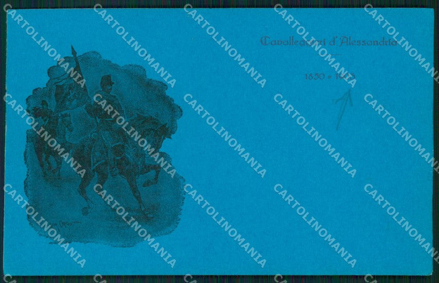 Militari XIV Reggimento Cavalleggeri di Alessandria 1903 cartolina XF2415 – fronte