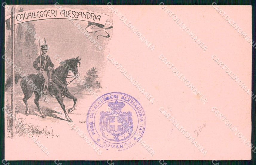 Militari XIV Reggimento Cavalleggeri di Alessandria cartolina XF2416 – fronte