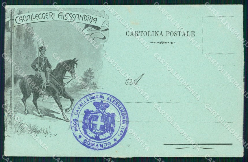 Militari XIV Reggimento Cavalleggeri di Alessandria cartolina XF2417 – fronte