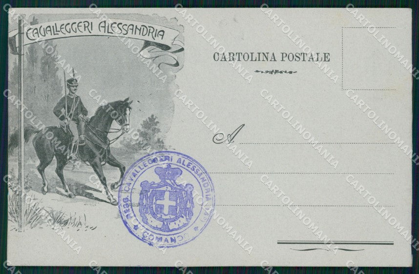 Militari XIV Reggimento Cavalleggeri di Alessandria cartolina XF2418 – fronte