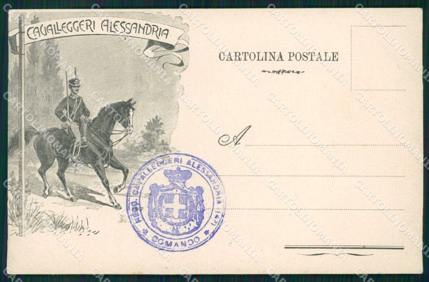 Militari XIV Reggimento Cavalleggeri di Alessandria cartolina XF2419 – fronte