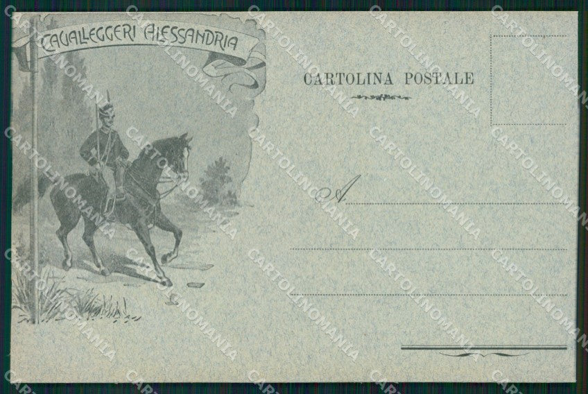 Militari XIV Reggimento Cavalleggeri di Alessandria cartolina XF2423 – fronte