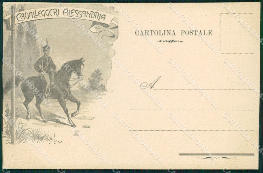 Militari XIV Reggimento Cavalleggeri di Alessandria cartolina XF2424 – fronte