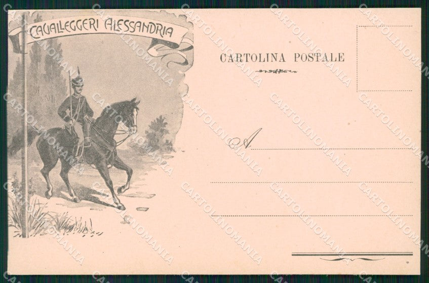 Militari XIV Reggimento Cavalleggeri di Alessandria cartolina XF2425 – fronte